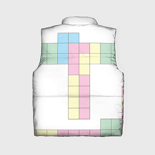Женский жилет Тетрис буква т падающие блоки / 3D-Светло-серый – фото 2