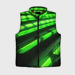 Женский жилет Green neon abstract, цвет: 3D-красный