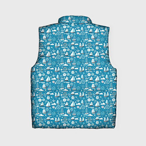 Женский жилет Белые кораблики паттерн / 3D-Черный – фото 2