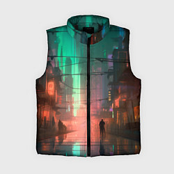 Женский жилет Кибер город будущего, цвет: 3D-черный