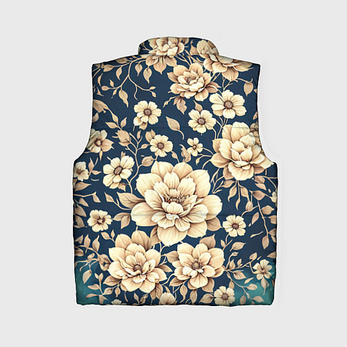 Женский жилет Золотые цветы узор / 3D-Красный – фото 2