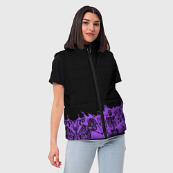 Женский жилет Скелеты в неоновом огне, цвет: 3D-черный — фото 2