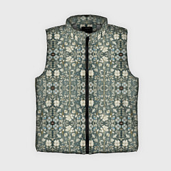 Женский жилет Белые цветочки на сером фоне, цвет: 3D-светло-серый
