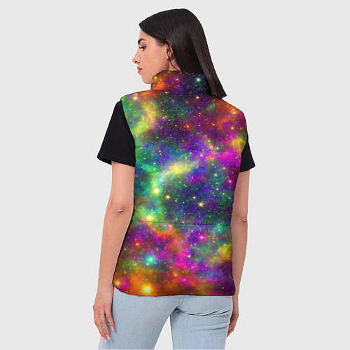 Женский жилет Яркий неоновый космос / 3D-Красный – фото 4