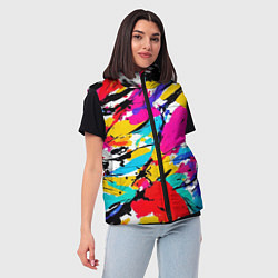 Женский жилет Абстрактные узоры штрихи, цвет: 3D-черный — фото 2