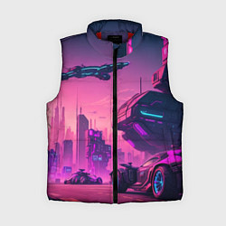 Женский жилет Киберпанк в лиловом цвете, цвет: 3D-красный