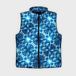 Женский жилет Светящиеся голубые цветы, цвет: 3D-черный