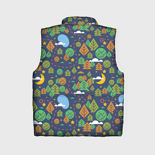Женский жилет Ночной лес / 3D-Красный – фото 2