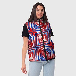Женский жилет Красная маска абстракция, цвет: 3D-черный — фото 2