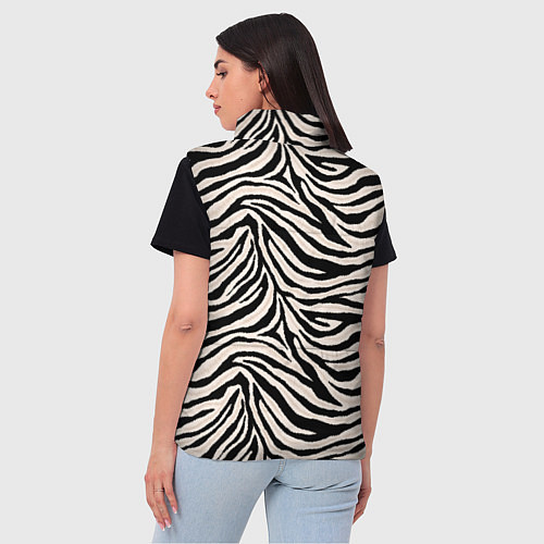 Женский жилет Полосатая шкура зебры, белого тигра / 3D-Светло-серый – фото 4