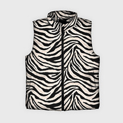Женский жилет Полосатая шкура зебры, белого тигра, цвет: 3D-светло-серый