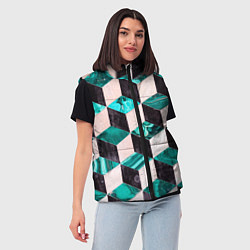 Женский жилет Кубы с отражениями, цвет: 3D-светло-серый — фото 2