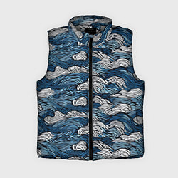 Женский жилет Морские волны паттерн, цвет: 3D-светло-серый