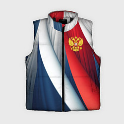 Женский жилет Герб России абстракция, цвет: 3D-черный