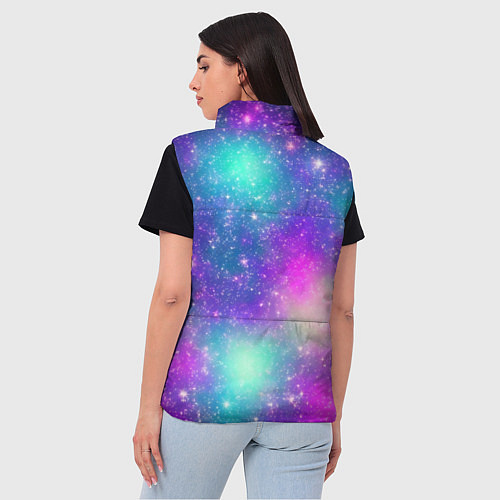 Женский жилет Яркий розово-голубой космос / 3D-Красный – фото 4