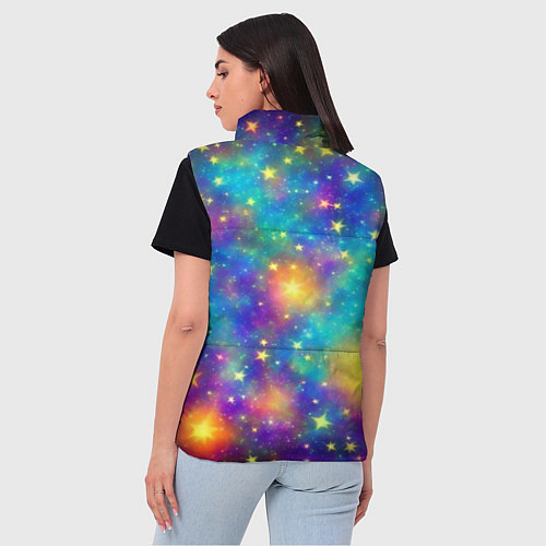 Женский жилет Звездный космос, сияющий волшебством / 3D-Красный – фото 4