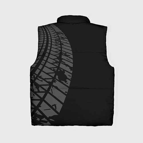 Женский жилет Skoda speed на темном фоне со следами шин: по-верт / 3D-Черный – фото 2