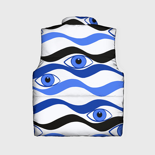 Женский жилет Глазки плывущие в голубых волнах / 3D-Светло-серый – фото 2