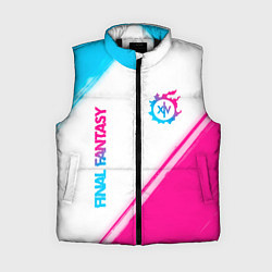 Женский жилет Final Fantasy neon gradient style: надпись, символ, цвет: 3D-черный
