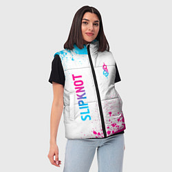 Женский жилет Slipknot neon gradient style: надпись, символ, цвет: 3D-черный — фото 2