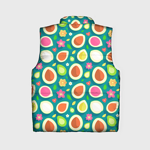 Женский жилет Текстура авокадо и цветы / 3D-Черный – фото 2