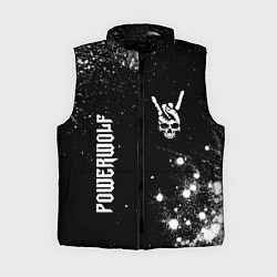 Женский жилет Powerwolf и рок символ на темном фоне