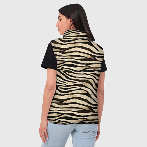 Женский жилет Шкура зебры и белого тигра / 3D-Светло-серый – фото 4