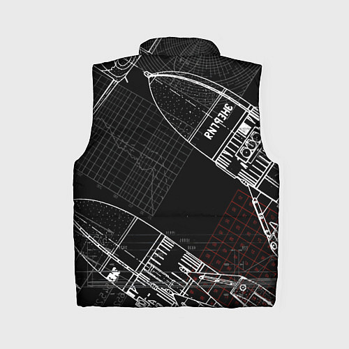 Женский жилет Чертеж ракеты / 3D-Черный – фото 2