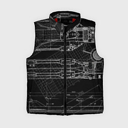 Женский жилет Чертеж ракеты на чёрном фоне