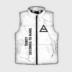 Женский жилет Thirty Seconds to Mars glitch на светлом фоне: над, цвет: 3D-черный