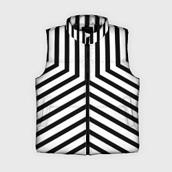 Женский жилет Черно-белые полосы в узоре, цвет: 3D-черный