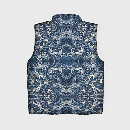 Женский жилет Белые японские облака на синем фоне / 3D-Черный – фото 2