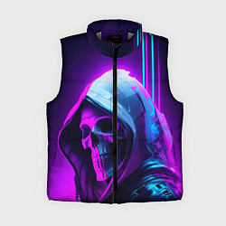 Женский жилет Череп в неоновом свете, цвет: 3D-светло-серый
