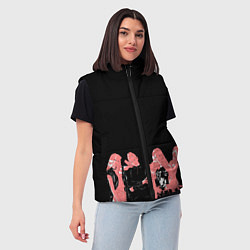 Женский жилет Black pink на черном, цвет: 3D-красный — фото 2