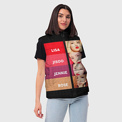 Женский жилет Blackpink Bands, цвет: 3D-черный — фото 2