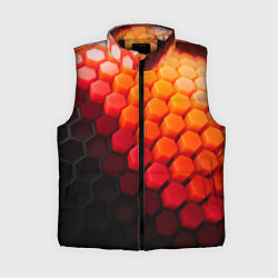 Женский жилет Hexagon orange, цвет: 3D-черный