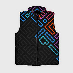 Женский жилет Геометрические фигуры на тёмном фоне тетрис, цвет: 3D-светло-серый