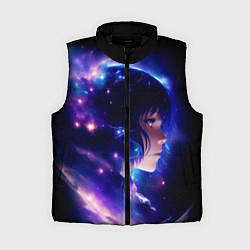 Женский жилет Космическая женщина, цвет: 3D-черный