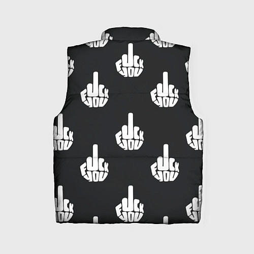 Женский жилет С факами на английском - паттерн / 3D-Черный – фото 2
