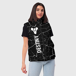 Женский жилет Destiny glitch на темном фоне: по-вертикали, цвет: 3D-черный — фото 2