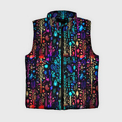 Женский жилет Флуоресцентные Цветы, цвет: 3D-светло-серый