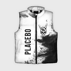 Женский жилет Placebo и рок символ на светлом фоне, цвет: 3D-черный