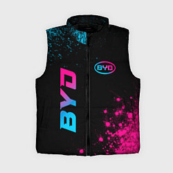 Женский жилет BYD - neon gradient: надпись, символ, цвет: 3D-черный