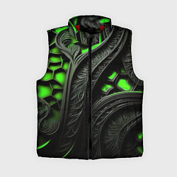 Женский жилет Green black abstract, цвет: 3D-красный