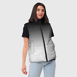Женский жилет Black and white gradient, цвет: 3D-светло-серый — фото 2