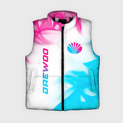 Женский жилет Daewoo neon gradient style: надпись, символ, цвет: 3D-черный