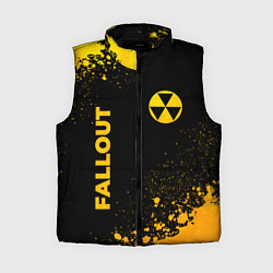 Женский жилет Fallout - gold gradient: надпись, символ