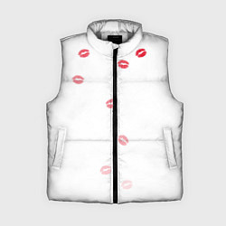 Женский жилет Следы поцелуев губы, цвет: 3D-светло-серый