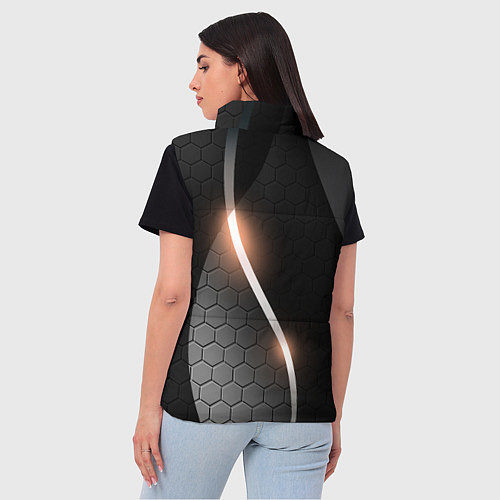 Женский жилет Герб России на темном фоне / 3D-Красный – фото 4