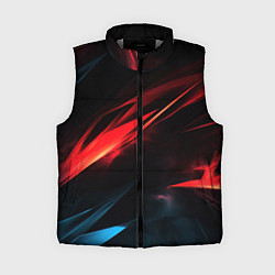 Женский жилет Red black abstract, цвет: 3D-светло-серый